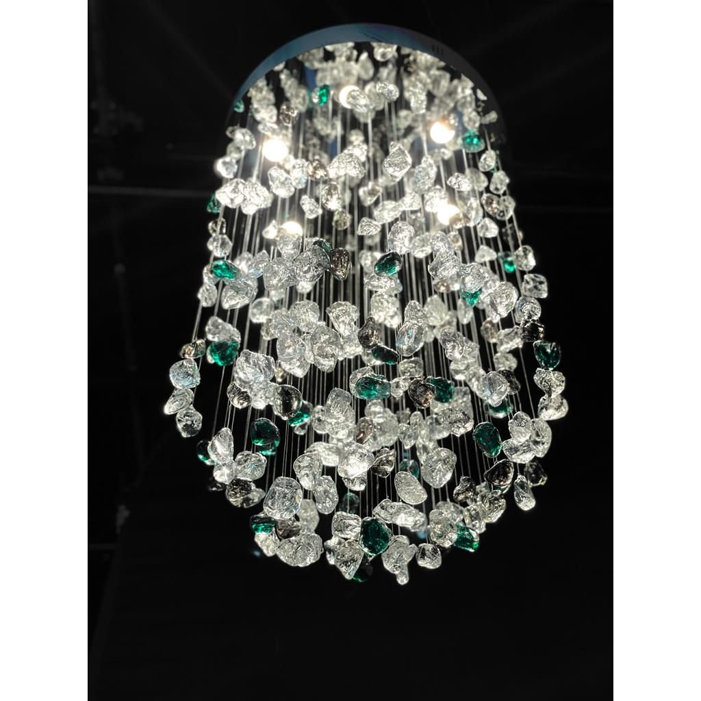 Rainfall Glass Gem Stone Chandelier-Chandelier-Blushlighting-Blushlighting