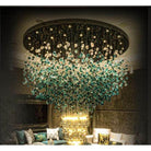 Rainfall Glass Gem Stone Chandelier-Chandelier-Blushlighting-Rectangle : 60”w x 40”d x 100”h-Blushlighting
