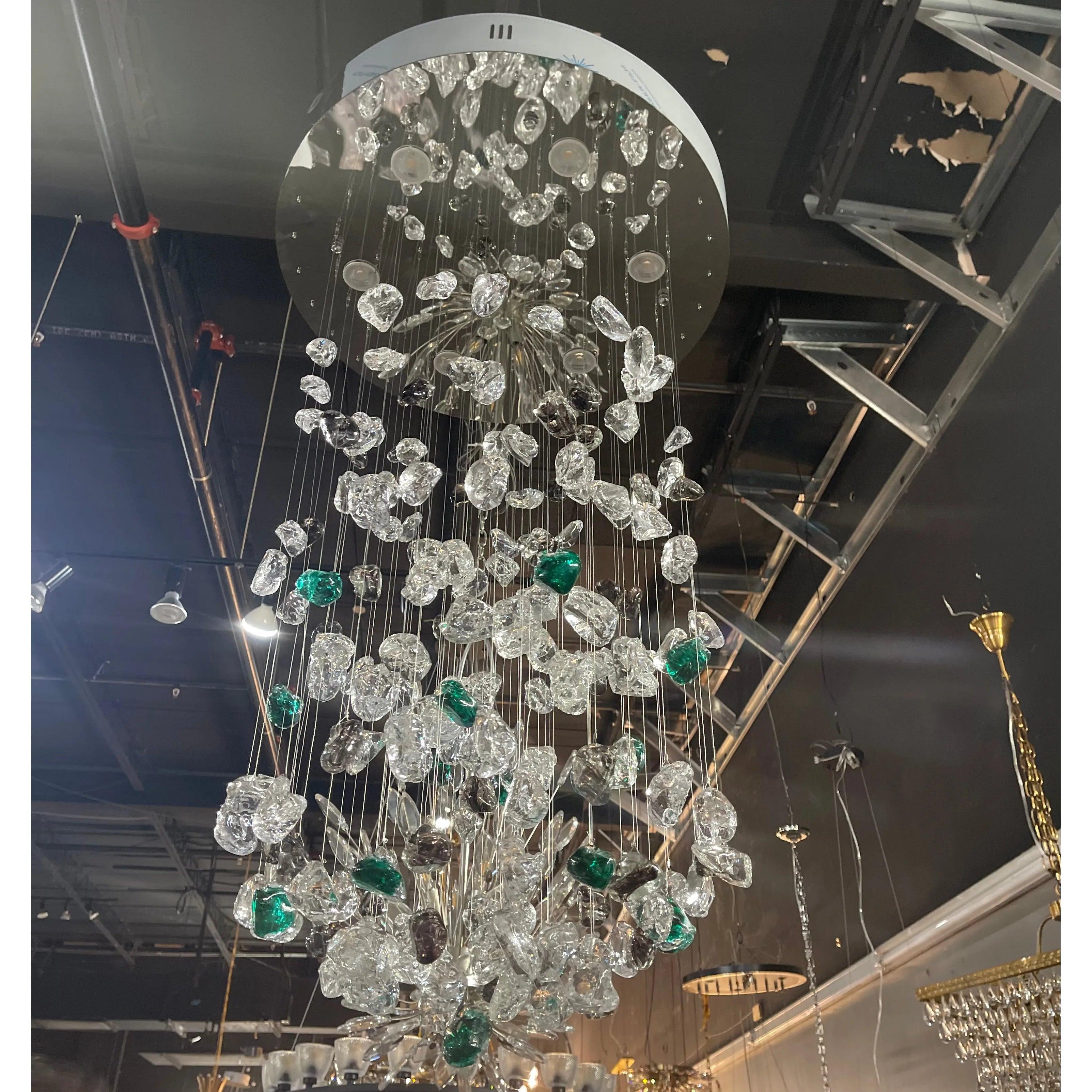 Rainfall Glass Gem Stone Chandelier-Chandelier-Blushlighting-Blushlighting