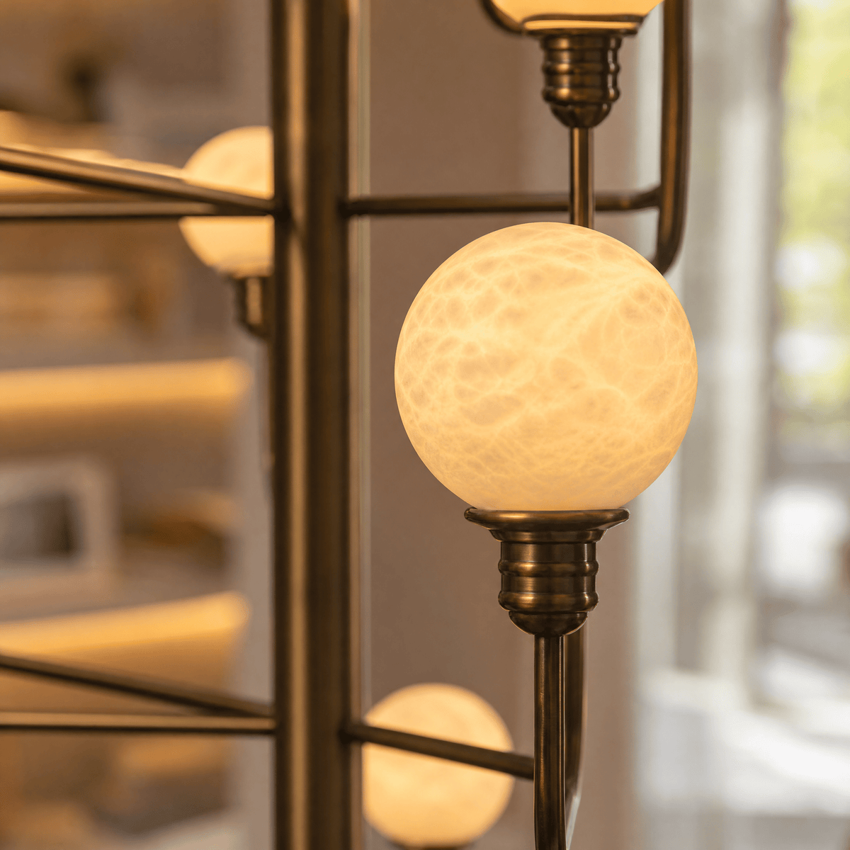 Ramo Alabaster Foyer Large Chandelier - D1120×H1200Blushlighting
