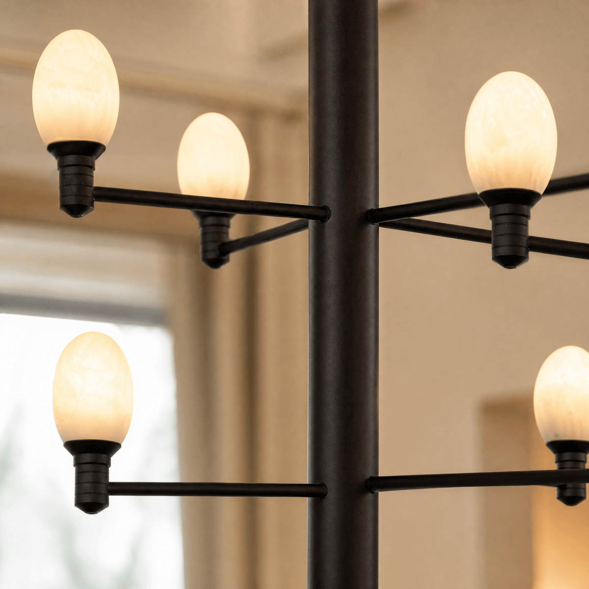 Ramo Alabaster Large Black Chandelier - D640×H730Blushlighting