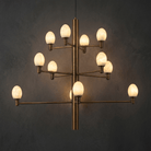Ramo Brass Living Room Chandelier - D640×H730Blushlighting