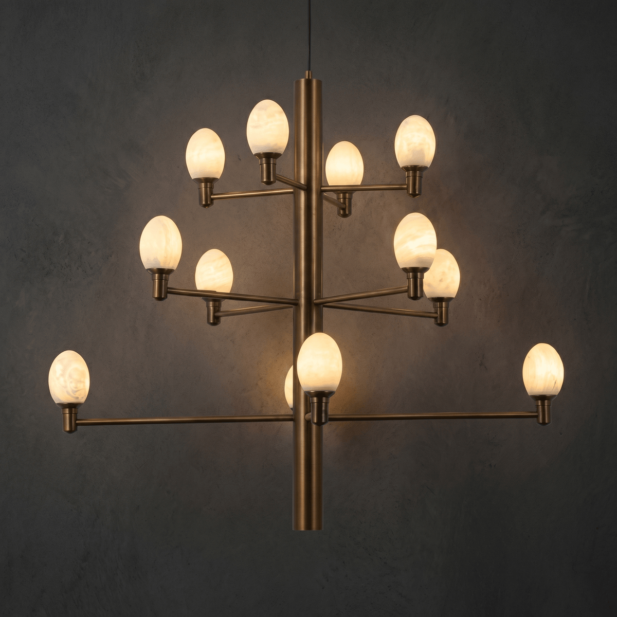 Ramo Brass Living Room Chandelier - D640×H730Blushlighting