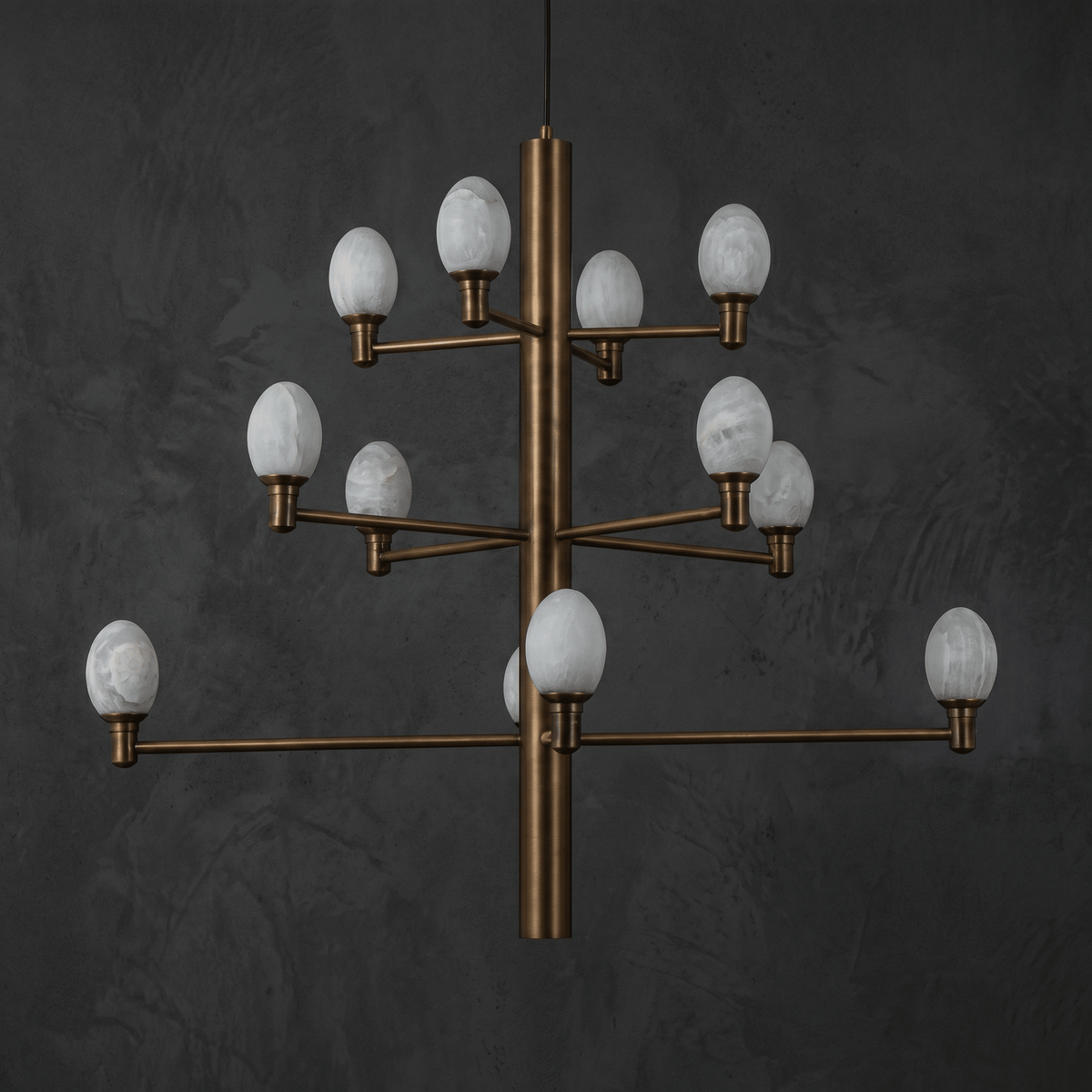 Ramo Brass Living Room Chandelier - D640×H730Blushlighting