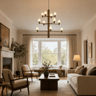 Ramo Brass Living Room Chandelier - D640×H730Blushlighting