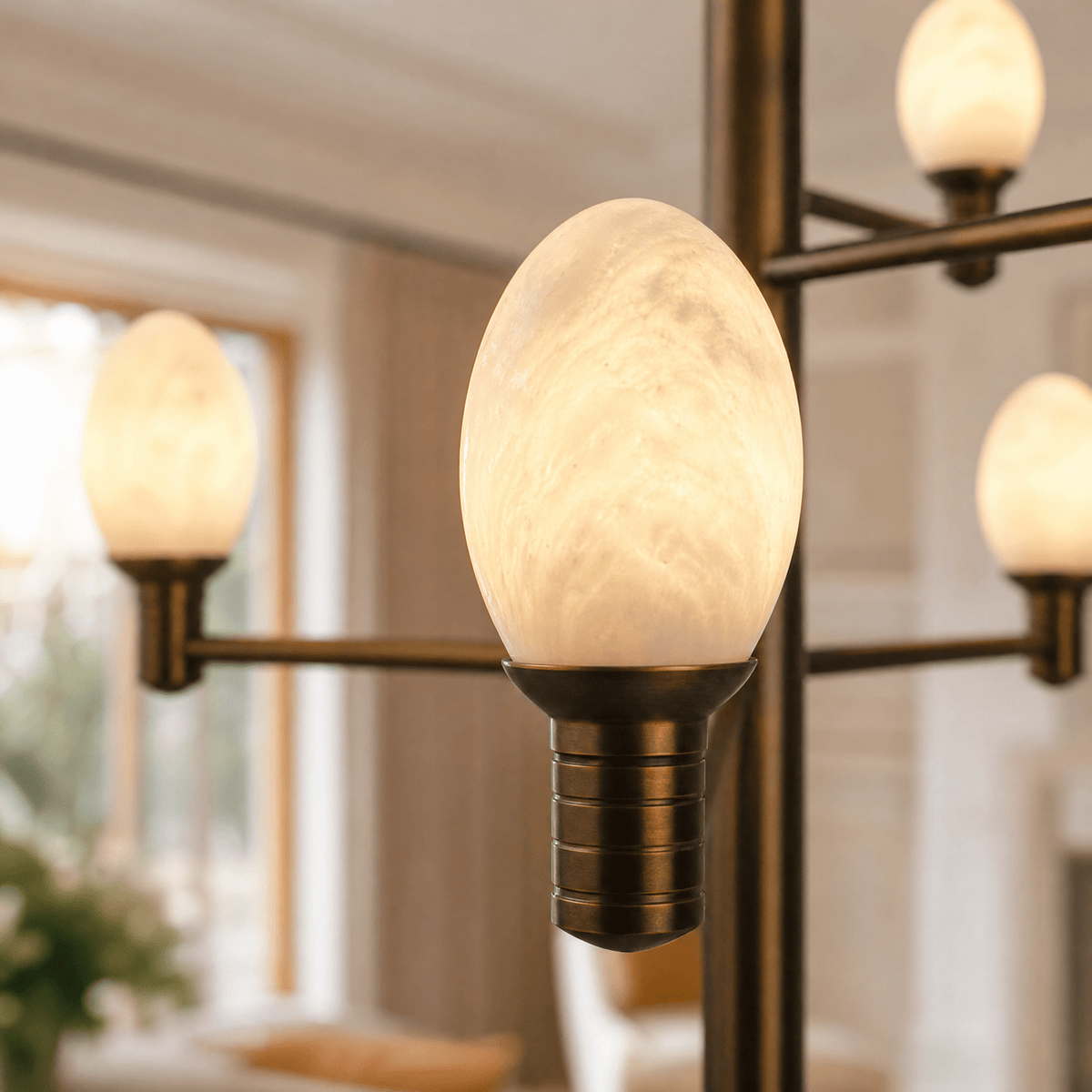 Ramo Brass Living Room Chandelier - D640×H730Blushlighting