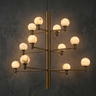 Ramo Modern Large Alabaster Globe Chandelier - D640×H730Blushlighting