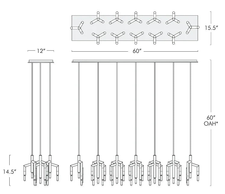 Ranti Linear Chandelier - Blushlighting