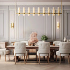 Ravalla Linear Milk Glass Chandelier 59'' 71'' - Blushlighting