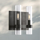 Ravella Glass Double Wall Sconce-Bronze-