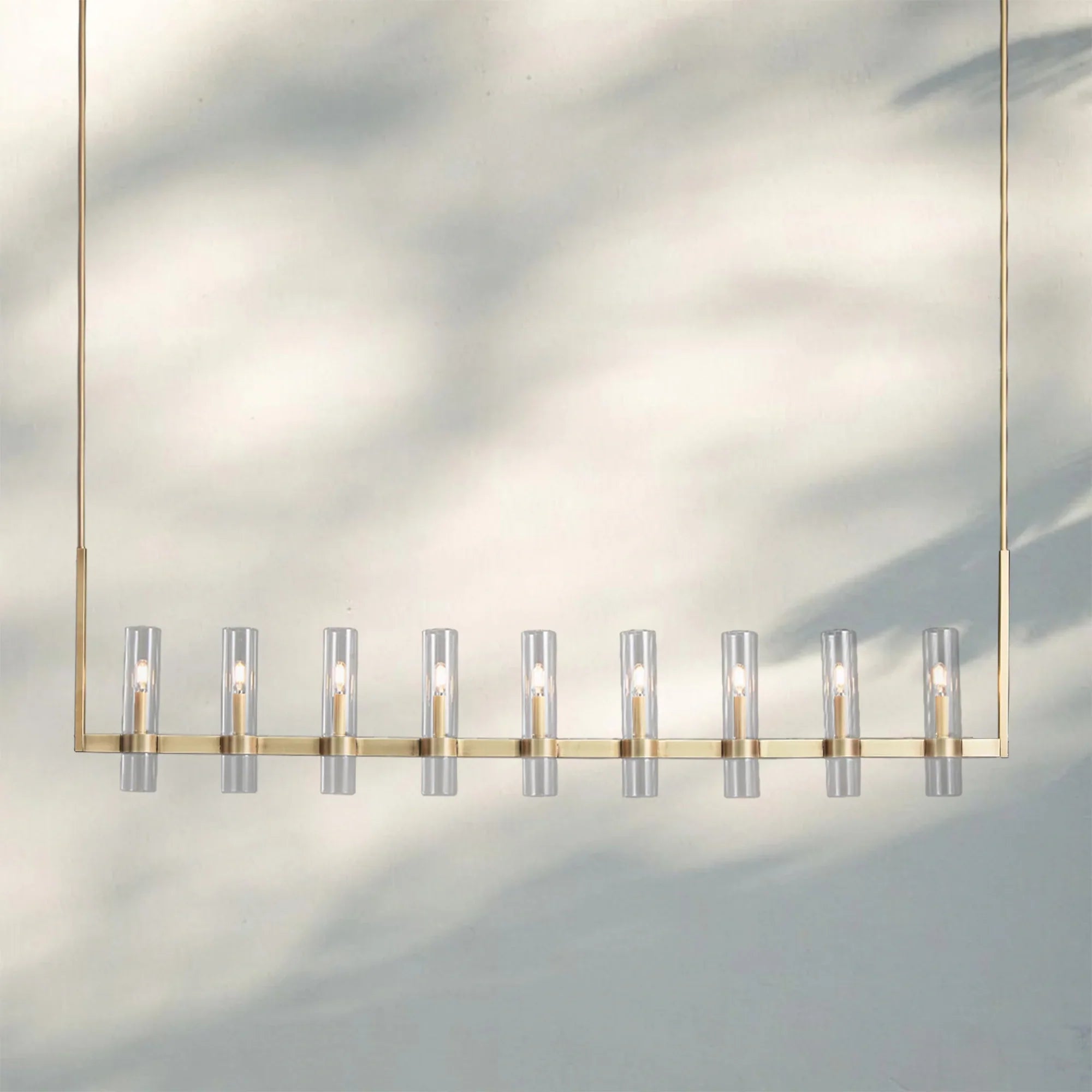 Ravella Glass Linear Chandelier-71''-Brass-