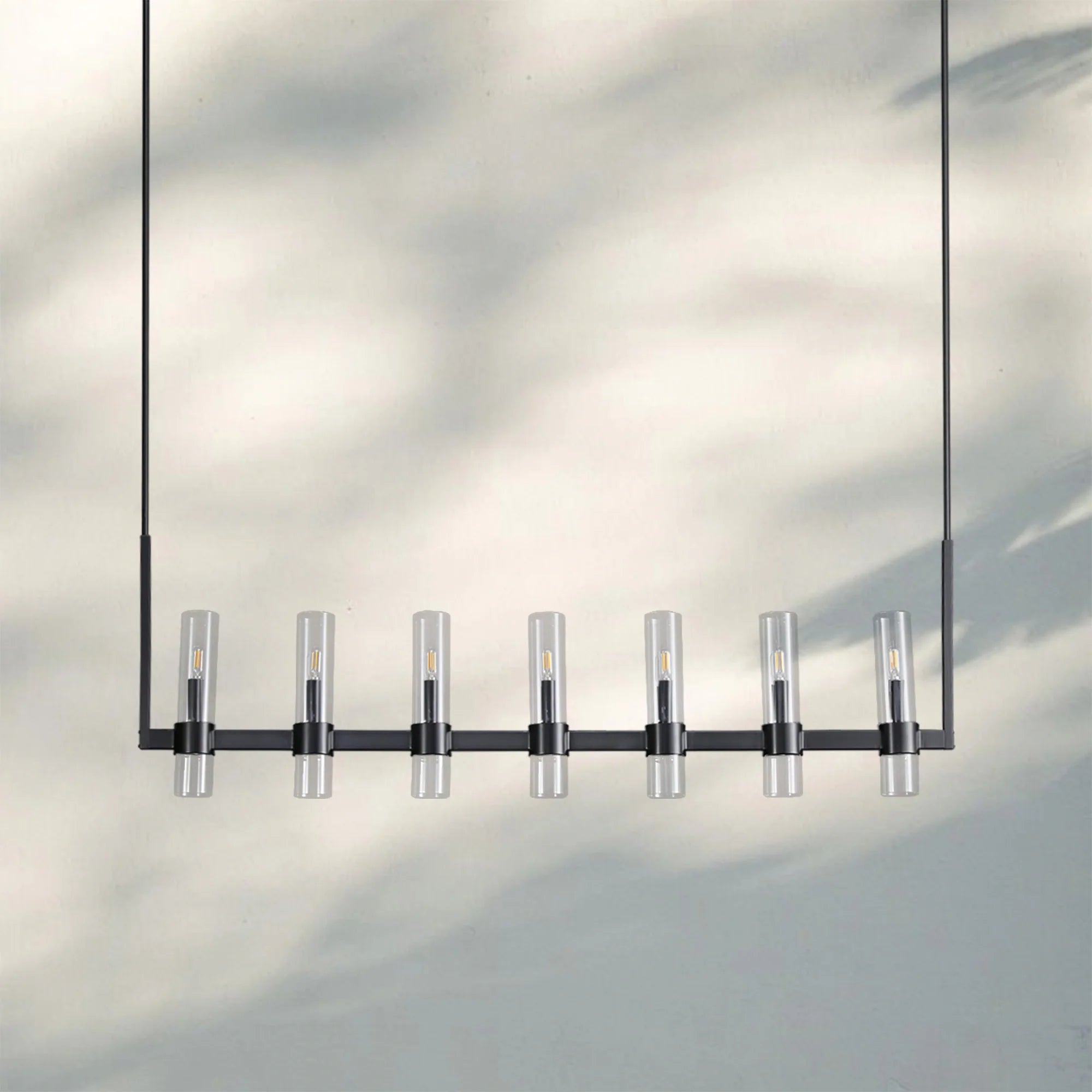 Ravella Glass Linear Chandelier-59''-Bronze-