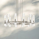 Ravella Glass Round Chandelier-36''-Polished Nickel-