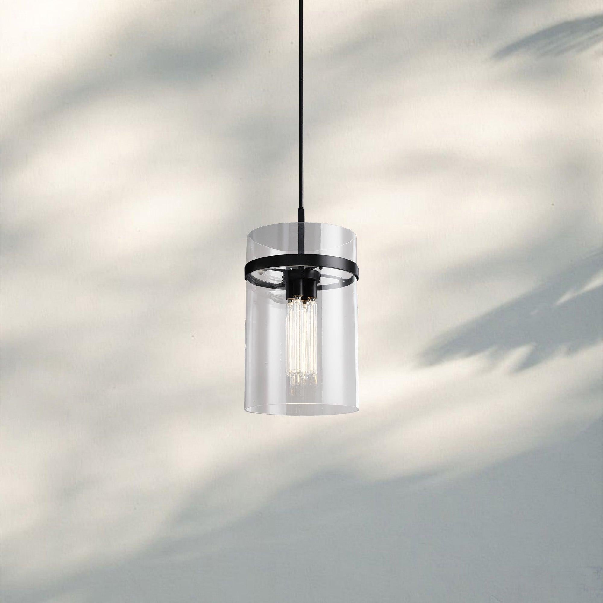 Ravella Modern Blown Glass Pendant Light 8" 10" 12"-8''-Matte Black-