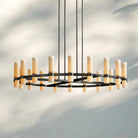Ravella Round Milk Glass Chandelier 36'' - Blushlighting