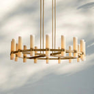 Ravella Round Milk Glass Chandelier 36'' - Blushlighting
