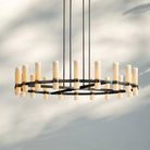Ravella Round Milk Glass Chandelier 36'' - Blushlighting