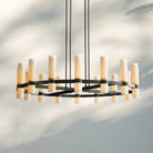 Ravella Round Milk Glass Chandelier 36'' - Blushlighting