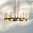 Ravella Round Milk Glass Chandelier 36'' - Blushlighting