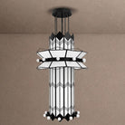 Rayonne Art Deco Chandelier - Ø 35.4″ × H 72″Black & WhiteBlushlighting
