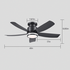 Recessed Remote Control Ceiling Fan Light 41" - BlackBlushlighting