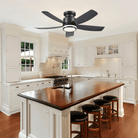 Recessed Remote Control Ceiling Fan Light 41" - BlackBlushlighting