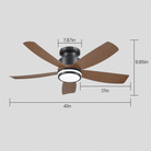 Recessed Remote Control Ceiling Fan Light 41" - BlackBlushlighting