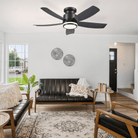 Recessed Remote Control Ceiling Fan Light 41" - BlackBlushlighting