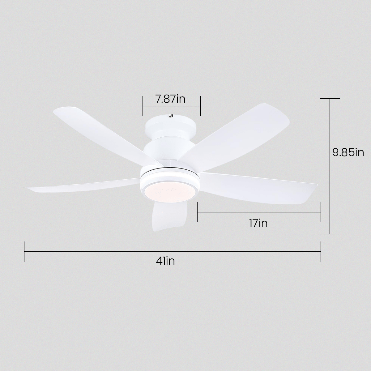 Recessed Remote Control Ceiling Fan Light 41" - Blushlighting