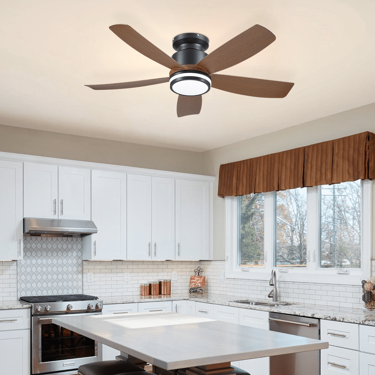 Recessed Remote Control Ceiling Fan Light 41" - BronzeBlushlighting