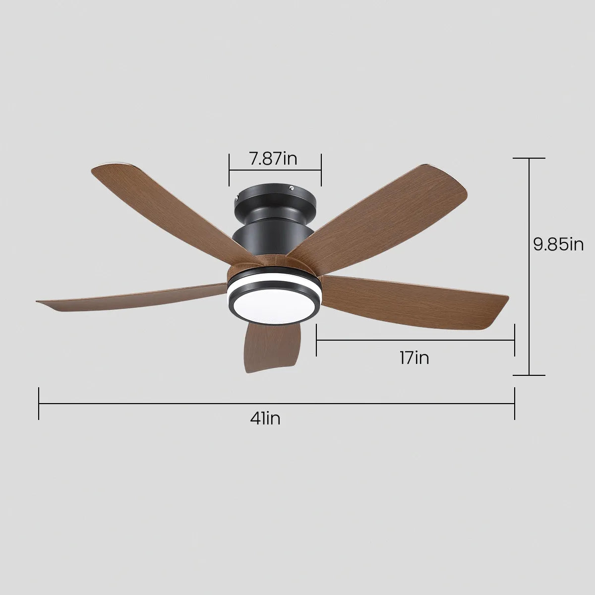 Recessed Remote Control Ceiling Fan Light 41" - Blushlighting