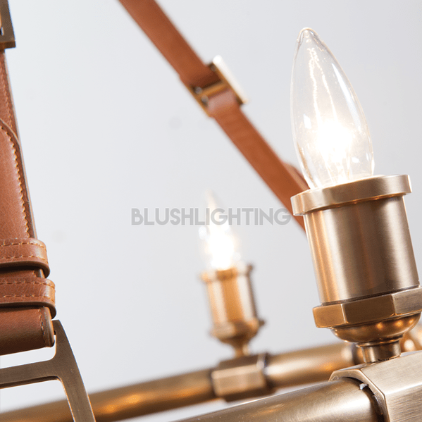 Redford Leather Round Chandelier - 61"Blushlighting