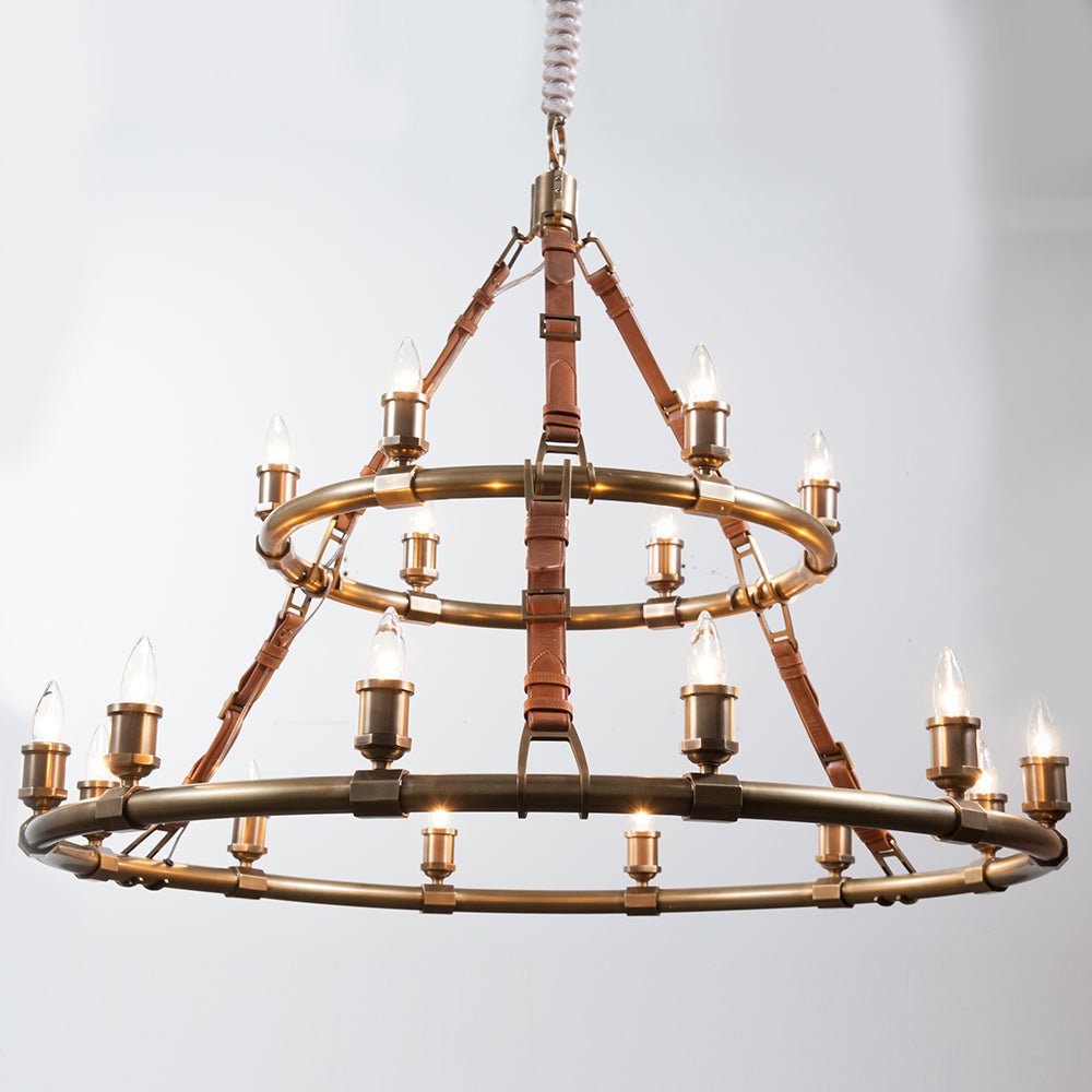 Redford Leather Round Chandelier - 61"Blushlighting