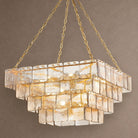 Regal Chain Rectangular Chandelier - ∅ 36" x H 18"Gold & AmberBlushlighting