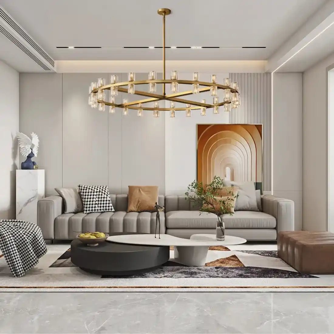 Reger Round Chandelier 36" 48" 60" for Dining Room-chandelier for bedroom,chandelier for dining room,chandelier for stairways,chandelier for foyer,chandelier for bathrooms,chandelier for living room-Blushlighting-Blushlighting