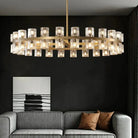 Reger Round Chandelier 36" 48" 60" for Dining Room-chandelier for bedroom,chandelier for dining room,chandelier for stairways,chandelier for foyer,chandelier for bathrooms,chandelier for living room-Blushlighting-36''-Brass-Blushlighting