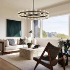 Reger Round Chandelier 36" 48" 60" for Dining Room-chandelier for bedroom,chandelier for dining room,chandelier for stairways,chandelier for foyer,chandelier for bathrooms,chandelier for living room-Blushlighting-36''-Bronze-Blushlighting
