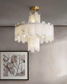 Regina Alabaster Round Chandelier-Blushlighting