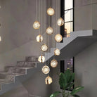 Reina Crystal Long Chandelier - 12 Lights: 17.72" D x 78.74" HBlushlighting