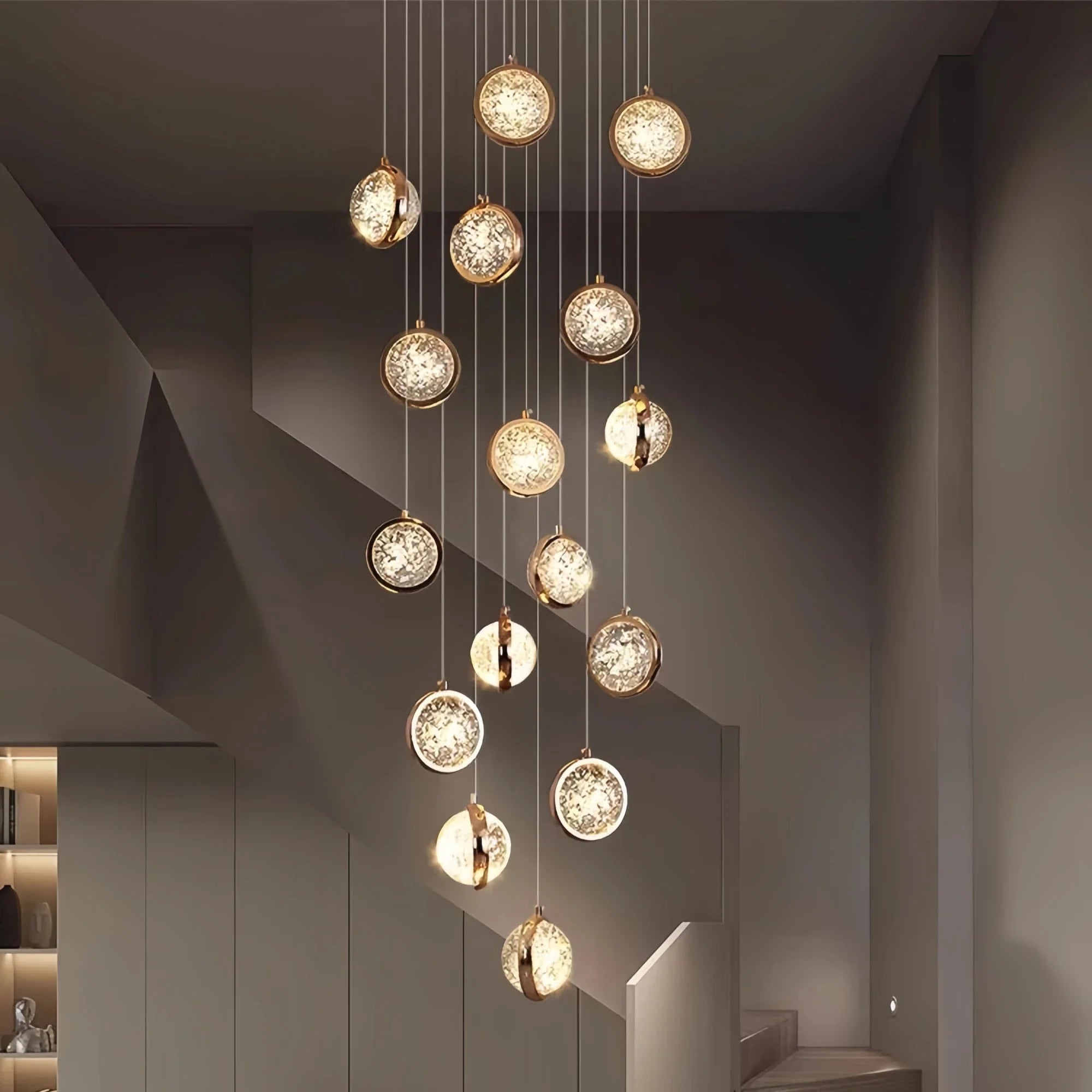 Reina Crystal Long Chandelier - 16 Lights: 23.62" D x 118.1" HBlushlighting