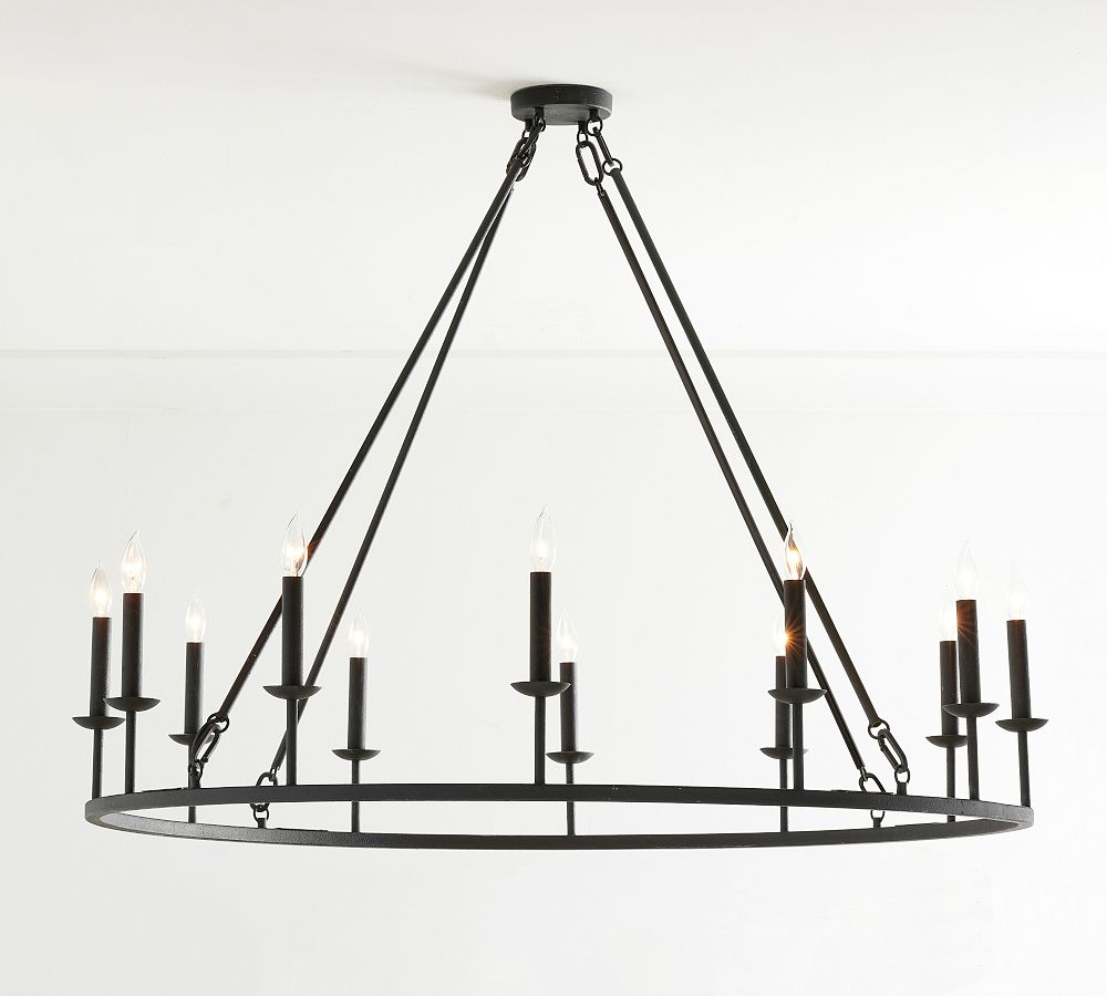 Remington Iron Round Ceiling - Mounted Chandelier (50") - BronzeBlushlighting