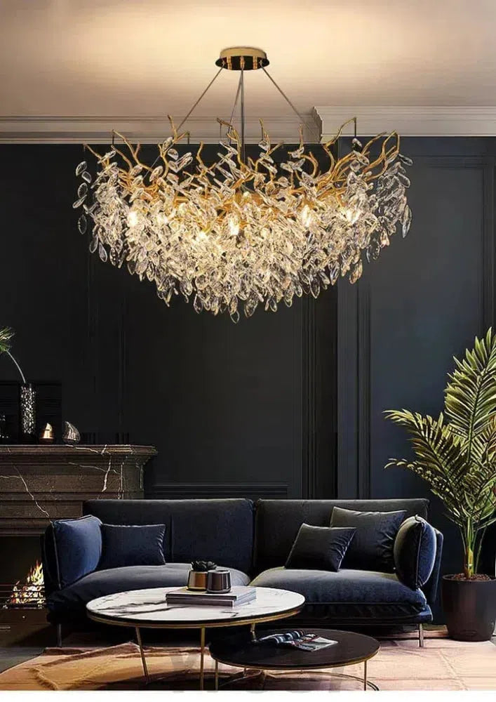 Renata Polyhedral Crystal Branch Chandelier-Branch chandelier-Blushlighting