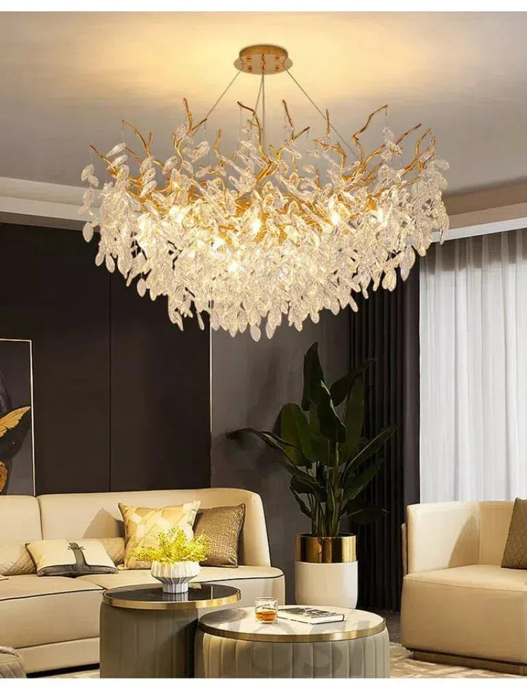 Renata Polyhedral Crystal Branch Chandelier-Branch chandelier-Blushlighting
