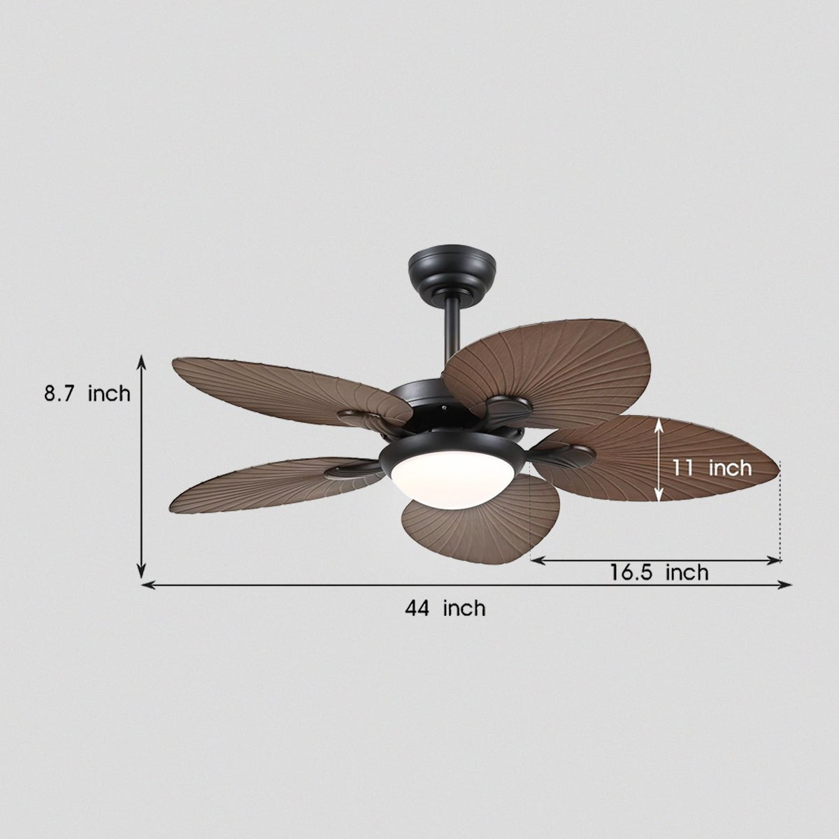 Retro Banana Leaf Shaped Blade Ceiling Fan Lamp 44" - Blushlighting