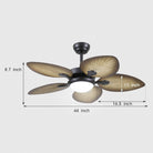 Retro Banana Leaf Shaped Blade Ceiling Fan Lamp 44" - Blushlighting