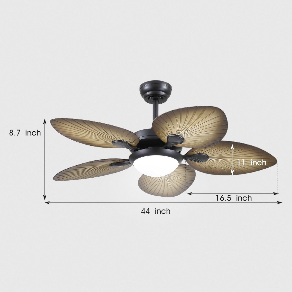 Retro Banana Leaf Shaped Blade Ceiling Fan Lamp 44" - Blushlighting