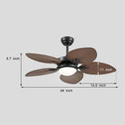 Retro Banana Leaf Shaped Blade Ceiling Fan Lamp 44" - Blushlighting