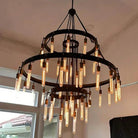 Retro - Inspired Metal Pendant Light Chandelier for Living Room/Bedroom/Staircase/Villa - D39.4"*H47.2"BronzeWarm LightBlushlighting