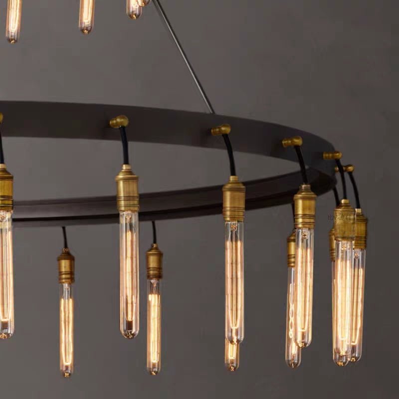 Retro - Inspired Metal Pendant Light Chandelier for Living Room/Bedroom/Staircase/Villa - D39.4"*H47.2"BronzeWarm LightBlushlighting