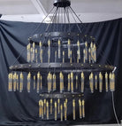 Retro - Inspired Metal Pendant Light Chandelier for Living Room/Bedroom/Staircase/Villa - D39.4"*H47.2"BronzeWarm LightBlushlighting